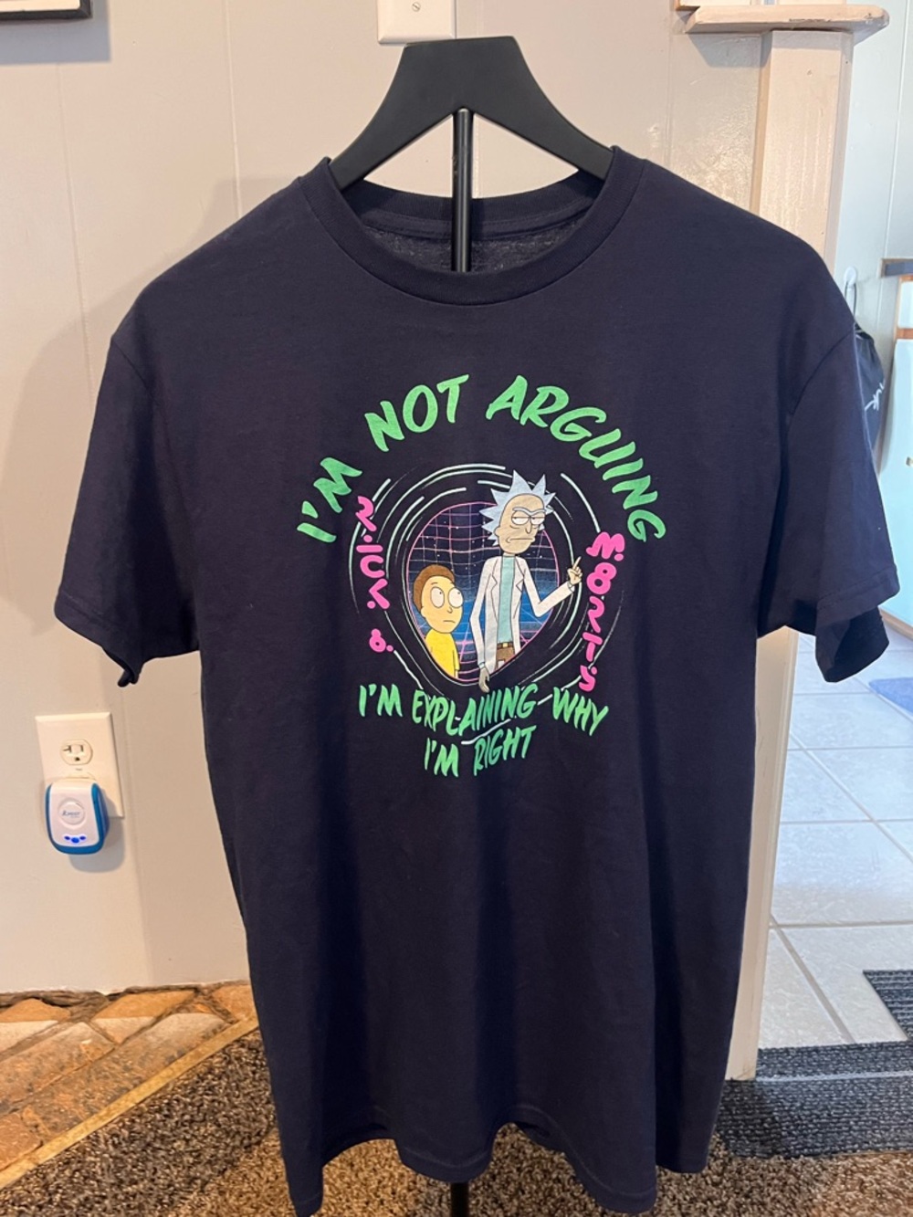 New! Rick and Morty Black I’m not Arguing Short Sleeve T-Shirt